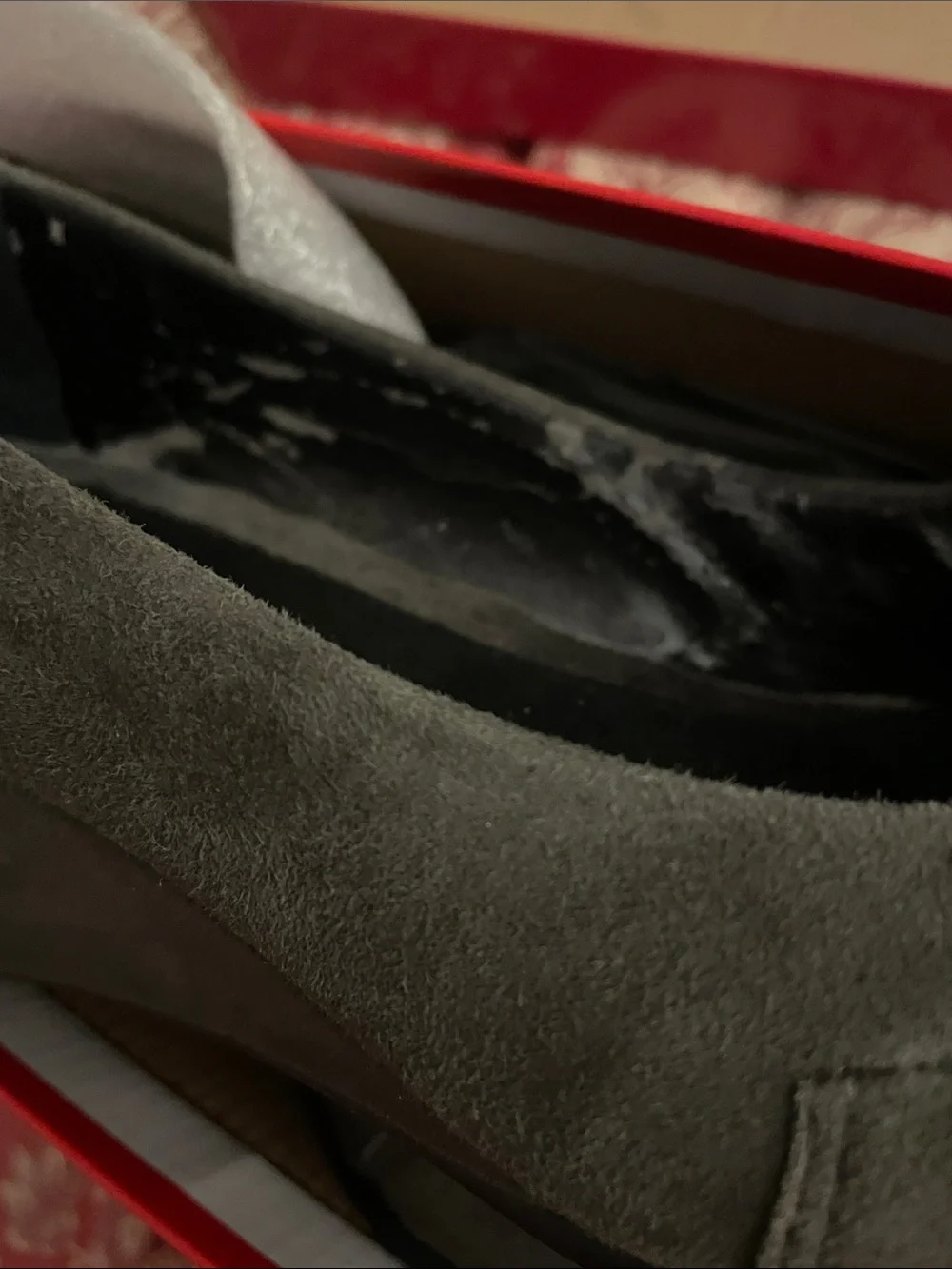 AEROSOLES Grey Suede Wedge Pumps